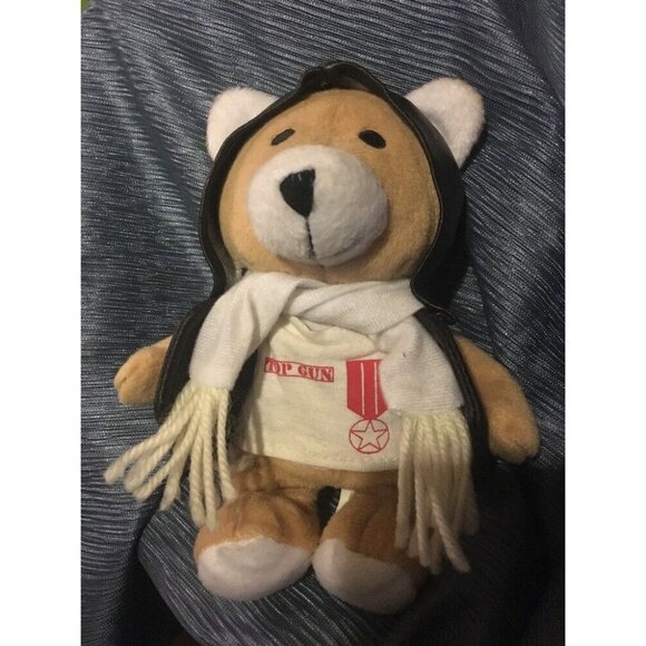 business innovations Other - Top Gun Teddy Bear Pilot Plush With Scarf & Aviator Jacket Vtg 8"
